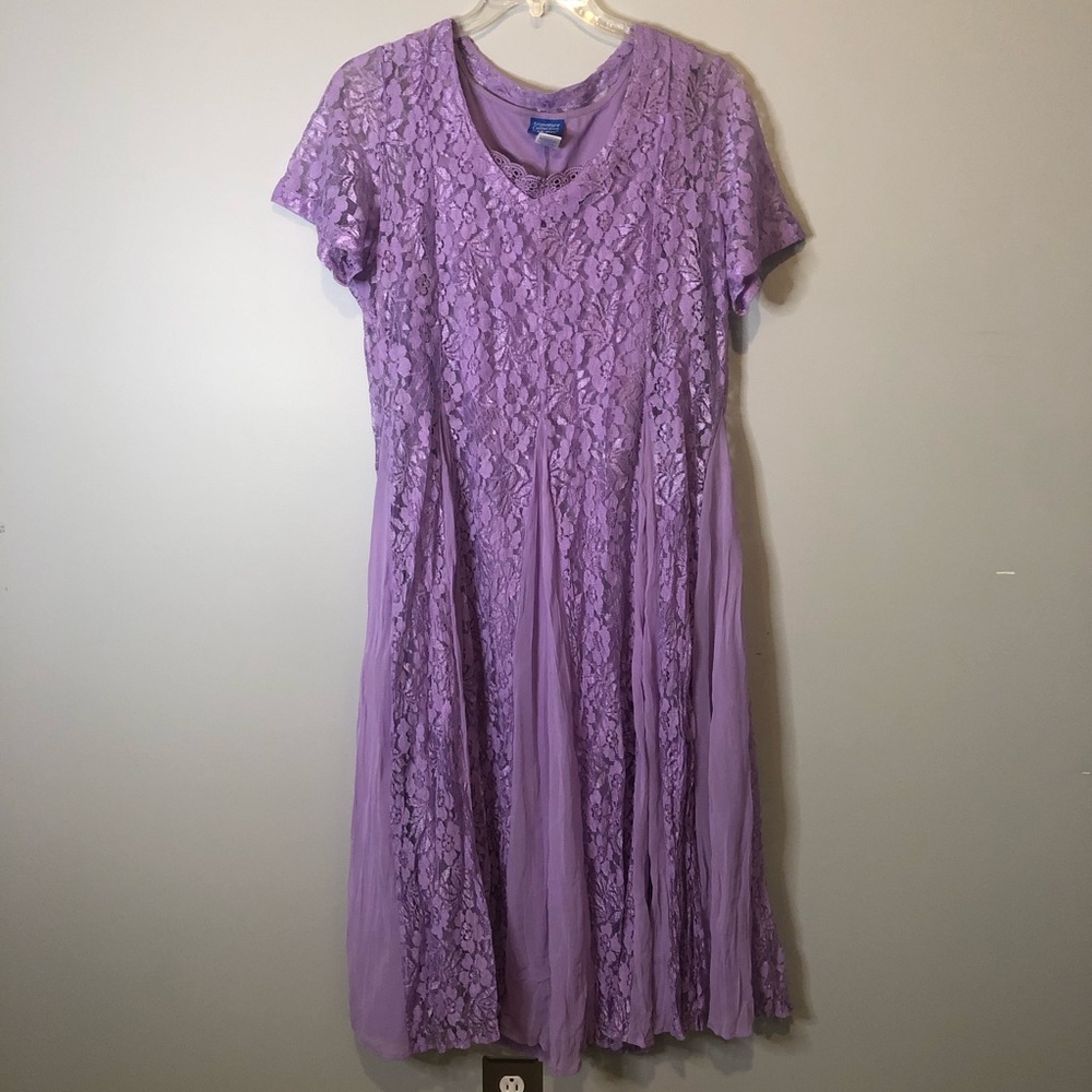 Purple Lace Petite Dress